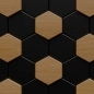 Preview: Küchenrückwand Holz Schwarz Hexagon