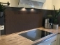 Preview: Spritzschutz Küche Hartschaumplatte Holz Dunkelbraun