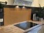 Preview: Spritzschutz Küche Hartschaumplatte Buchenholz