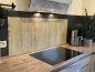 Preview: Spritzschutz Küche Hartschaumplatte Massivholz Golbraun