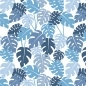 Preview: Spritzschutz Küche Monstera Blau