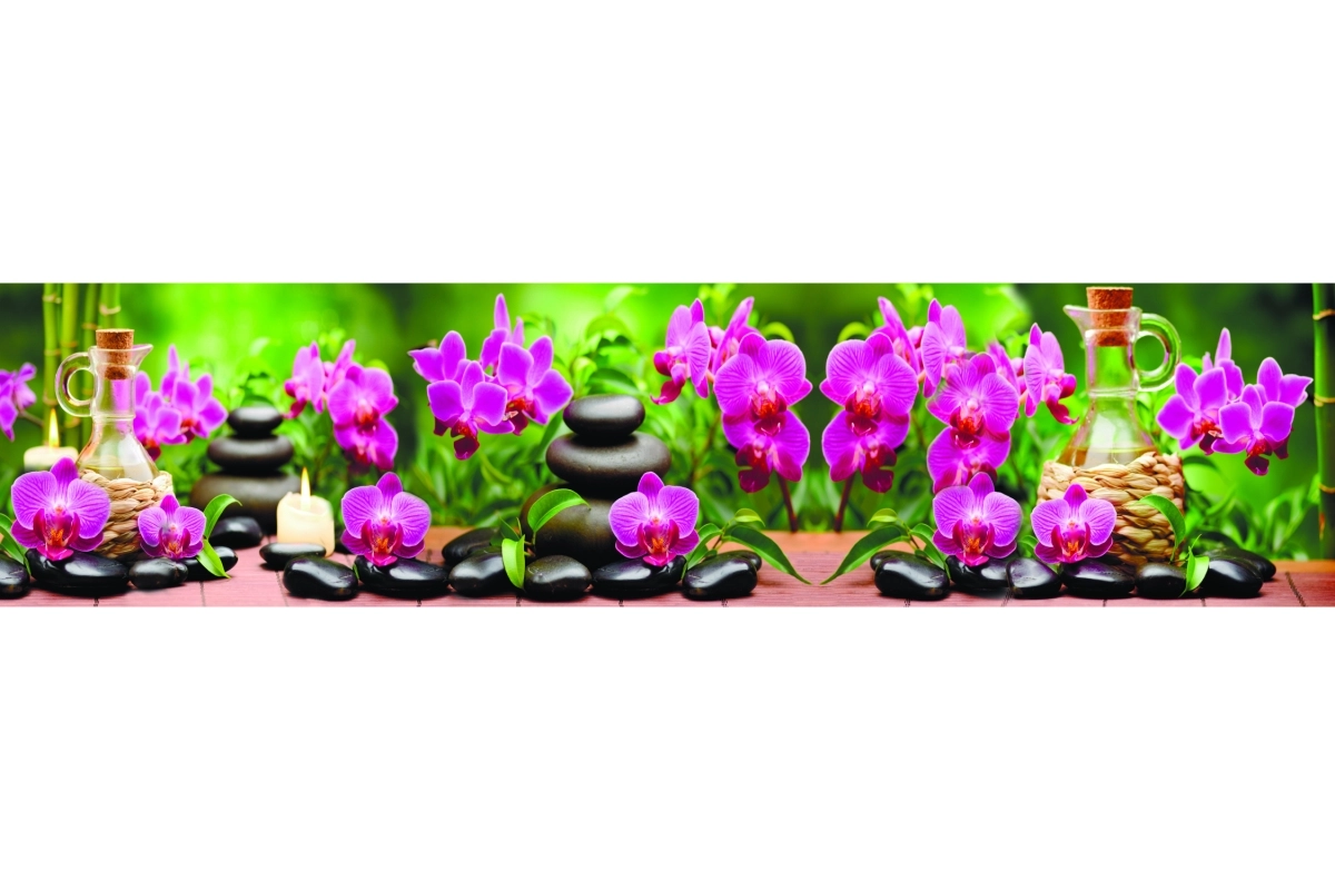 Küchenrückwand Acrylglas Spa Bambus Orchideen