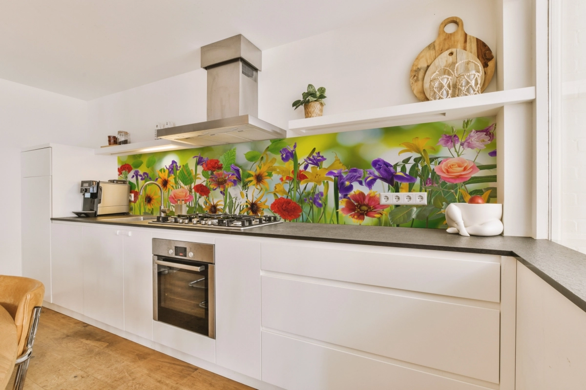Küchenrückwand Aluverbund Blumenwiese
