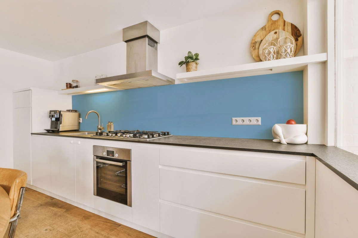 Küchenrückwand Einfarbig Stahlblau