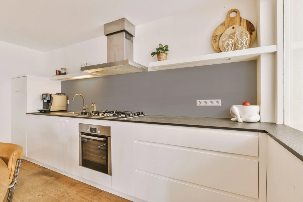 Küchenrückwand Einfarbig Grau