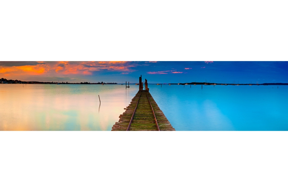 Küchenrückwand Folie Brücke zum Meer