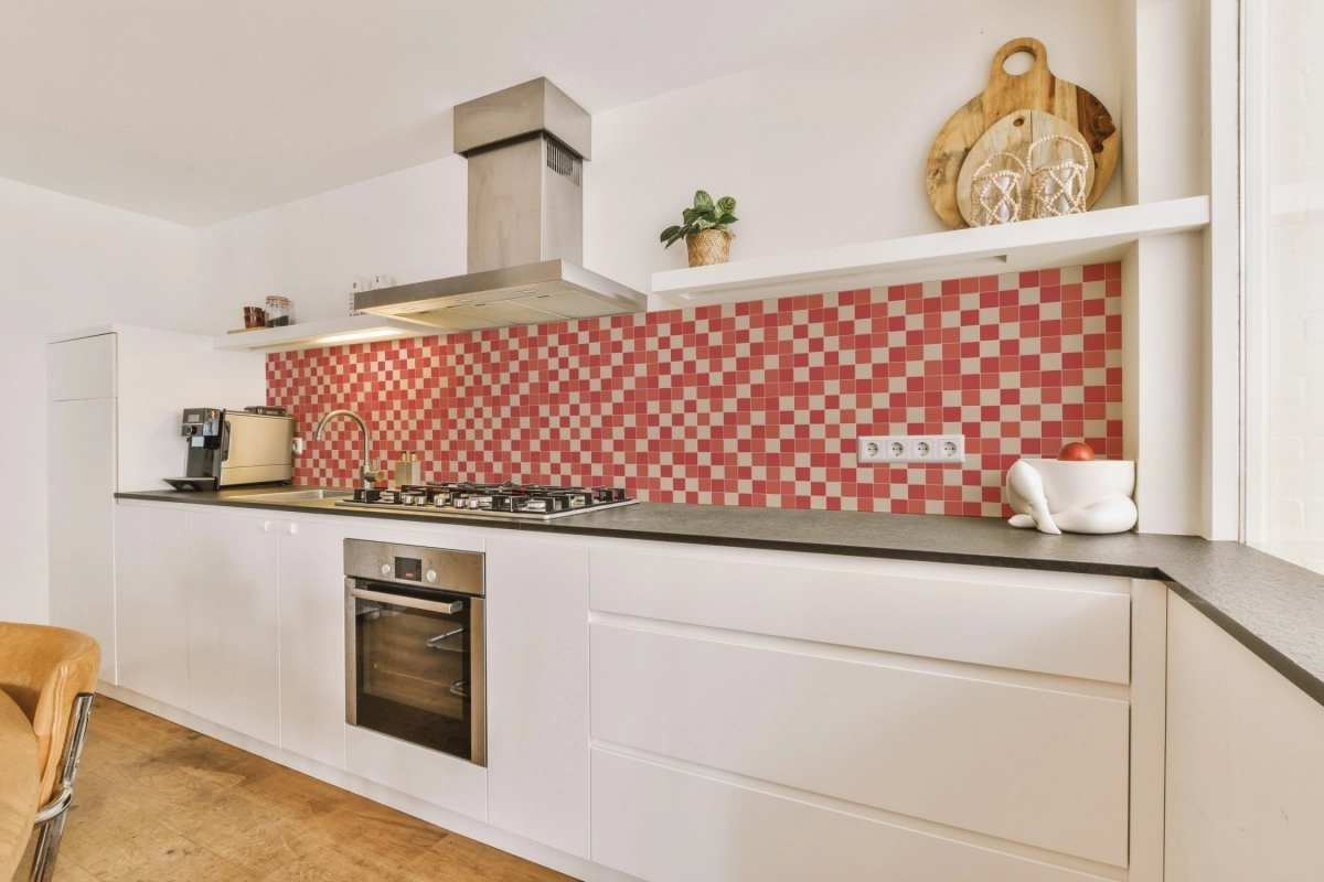 Küchenrückwand Acrylglas Mosaik Rot Beige