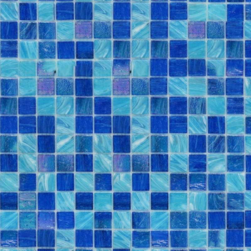 Küchenrückwand Folie Blau Mosaik Optik