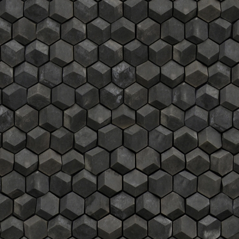 Küchenrückwand Hartschaumplatte Hexagon Schiefersteine