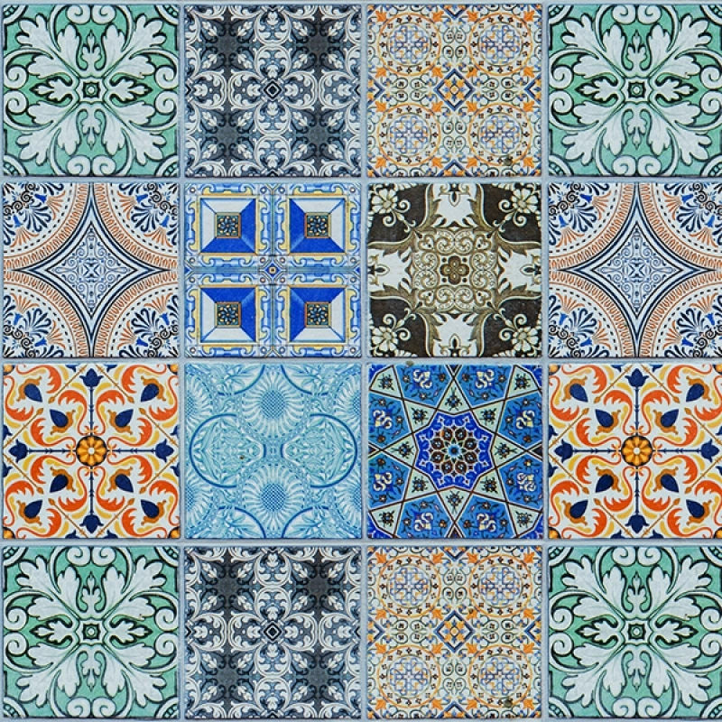 Küchenrückwand Aluverbund Ornament Patchwork