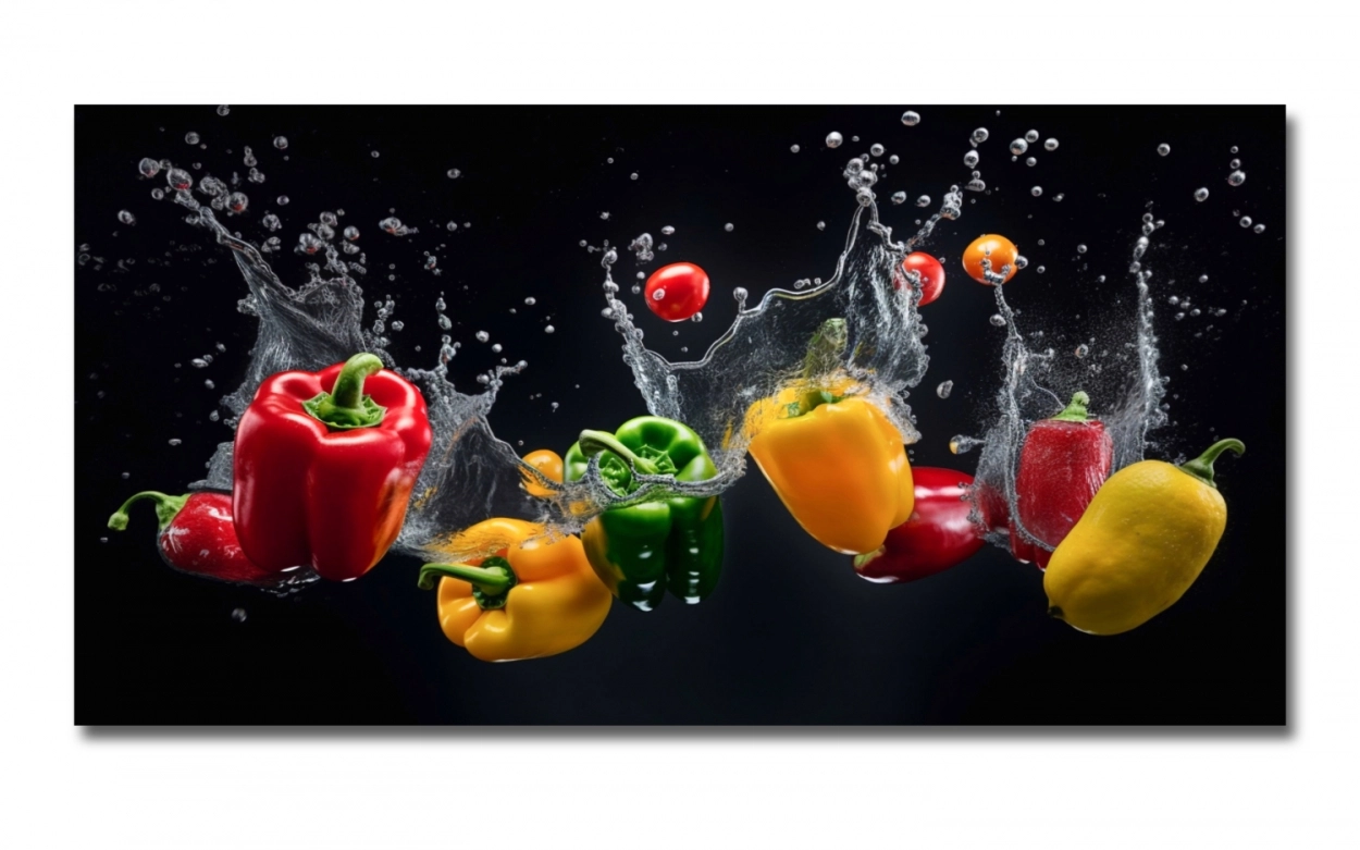 Spritzschutz Küche Aluverbund Bunte Paprika Splash