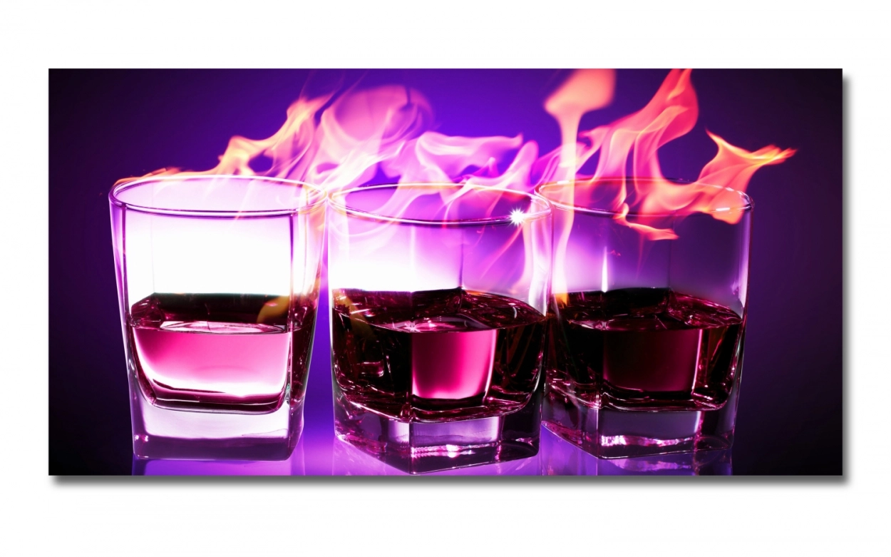 Spritzschutz Küche Acrylglas Feuer Cocktail