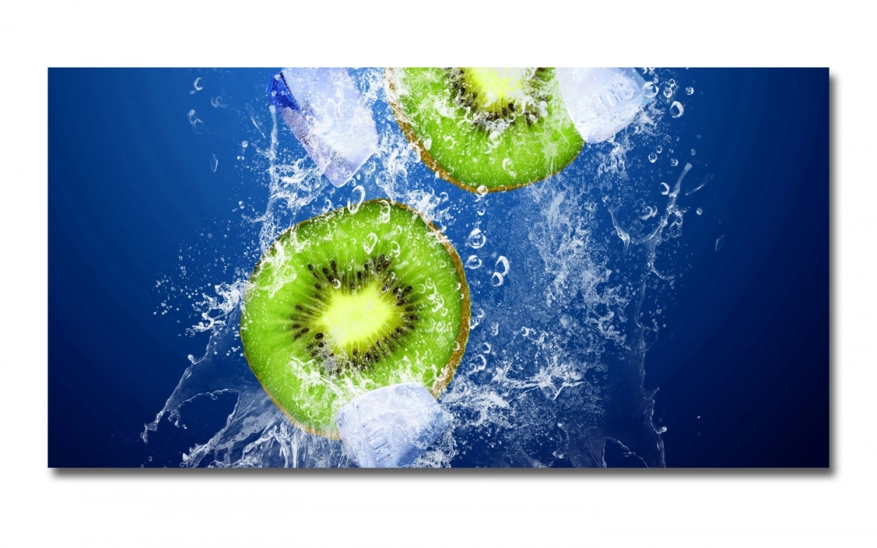 Spritzschutz Küche Kiwi Eiswürfel