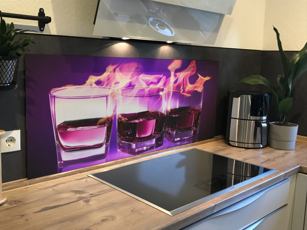 Spritzschutz Küche Acrylglas Feuer Cocktail