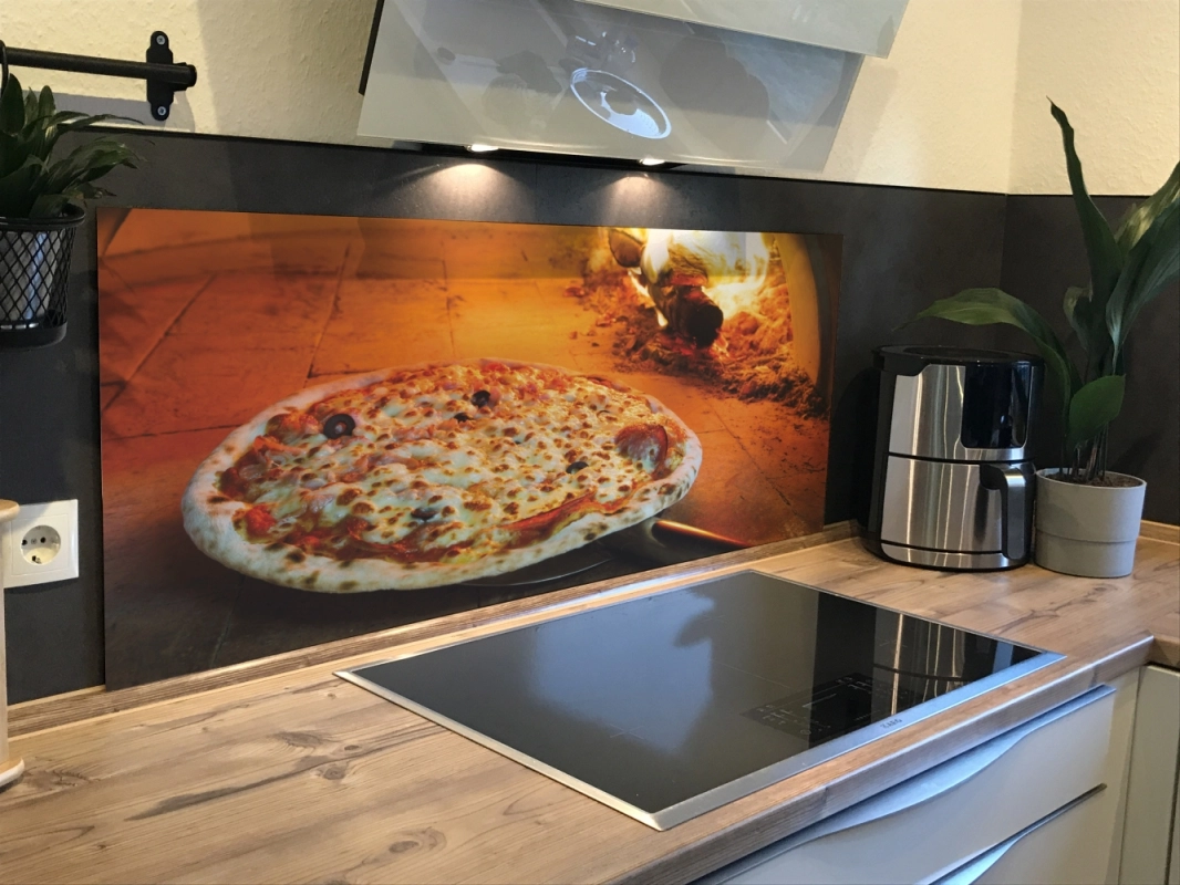 Spritzschutz Küche Acrylglas Pizza im Steinofen