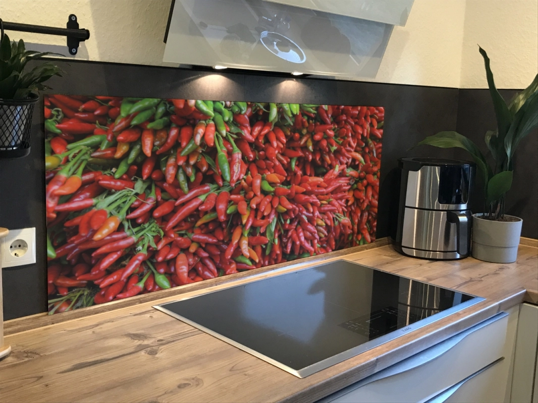 Spritzschutz Küche Acrylglas Peperoni Bündel