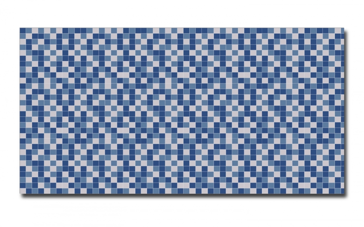 Spritzschutz Küche Mosaik Karo Blau