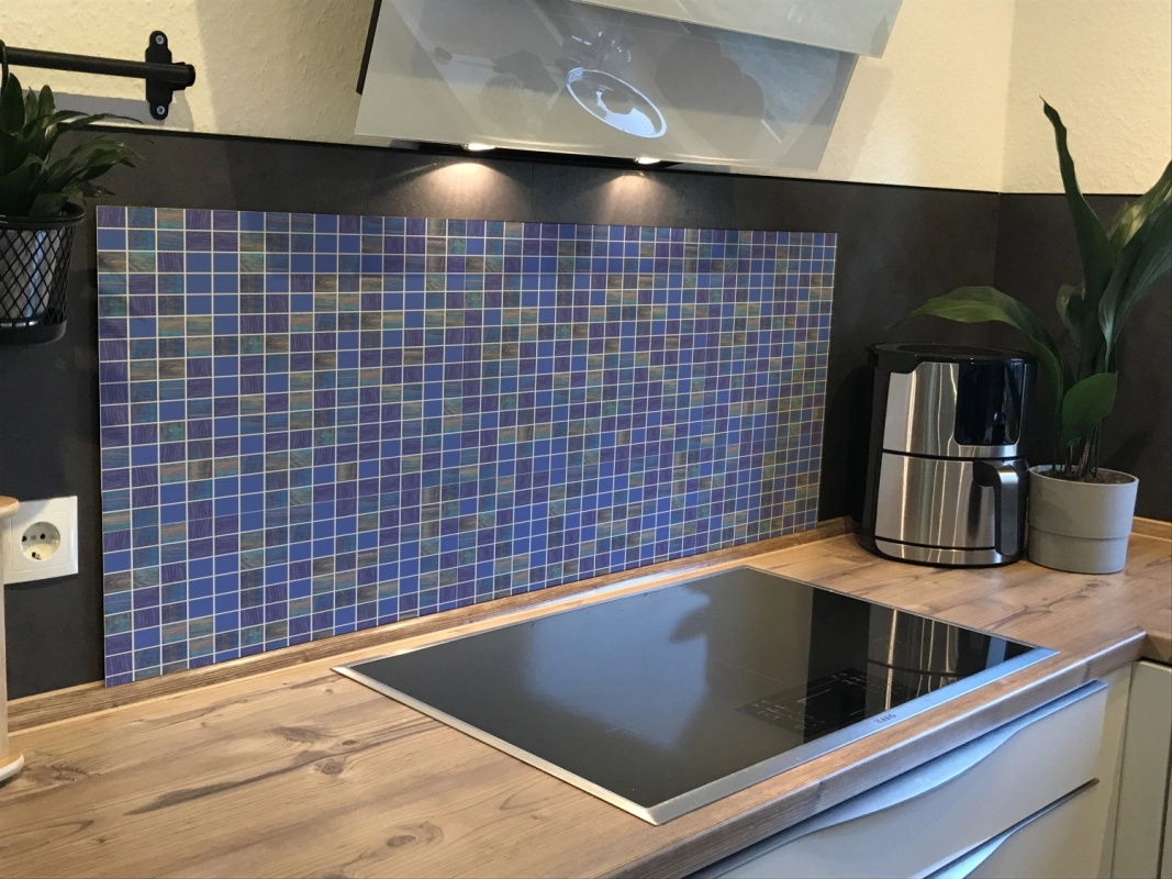 Spritzschutz Küche Acrylglas Mosaik Dunkelblau