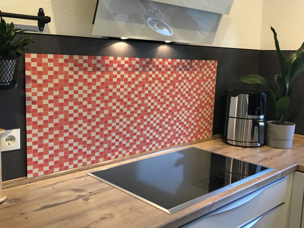 Spritzschutz Küche Acrylglas Mosaik Rot Beige