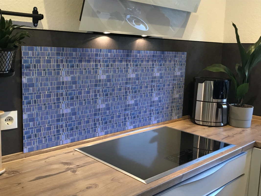 Spritzschutz Küche Mosaik Modern Blau