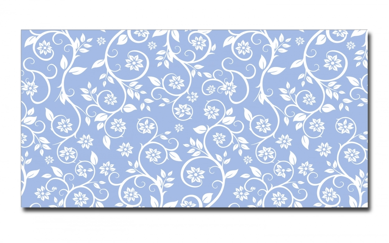 Spritzschutz Küche Acrylglas Blumenranken Blau