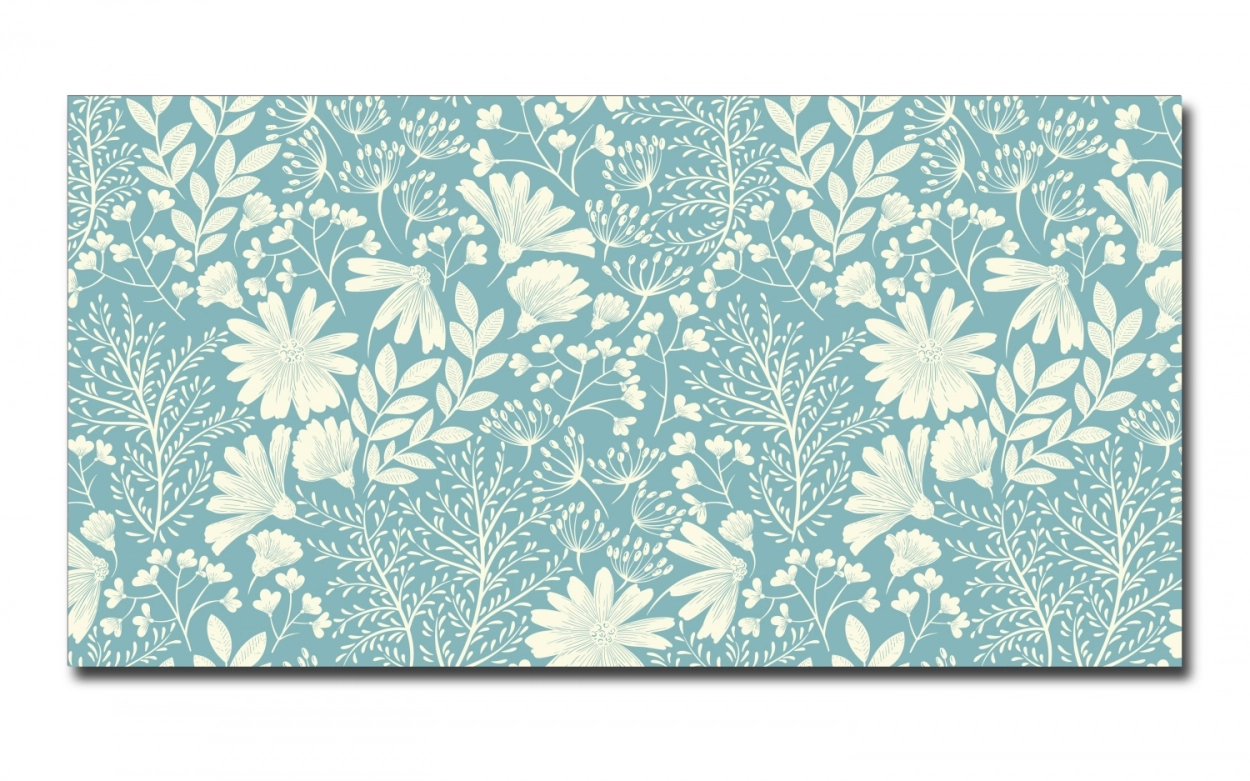 Spritzschutz Küche Acrylglas Victorian Blumen Blau Creme