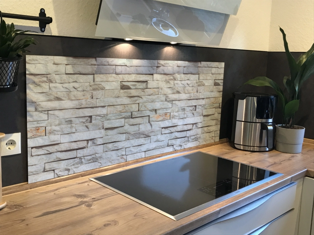 Spritzschutz Küche Hartschaumplatte Moderne Steinwand