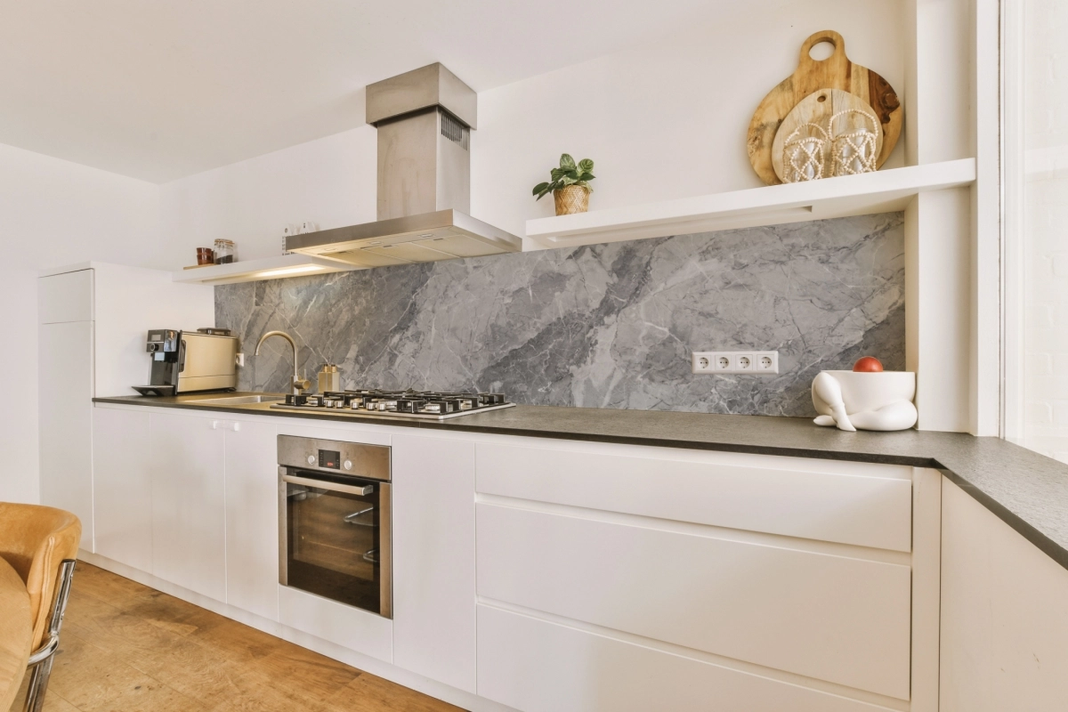 Küchenrückwand Marmor Grau