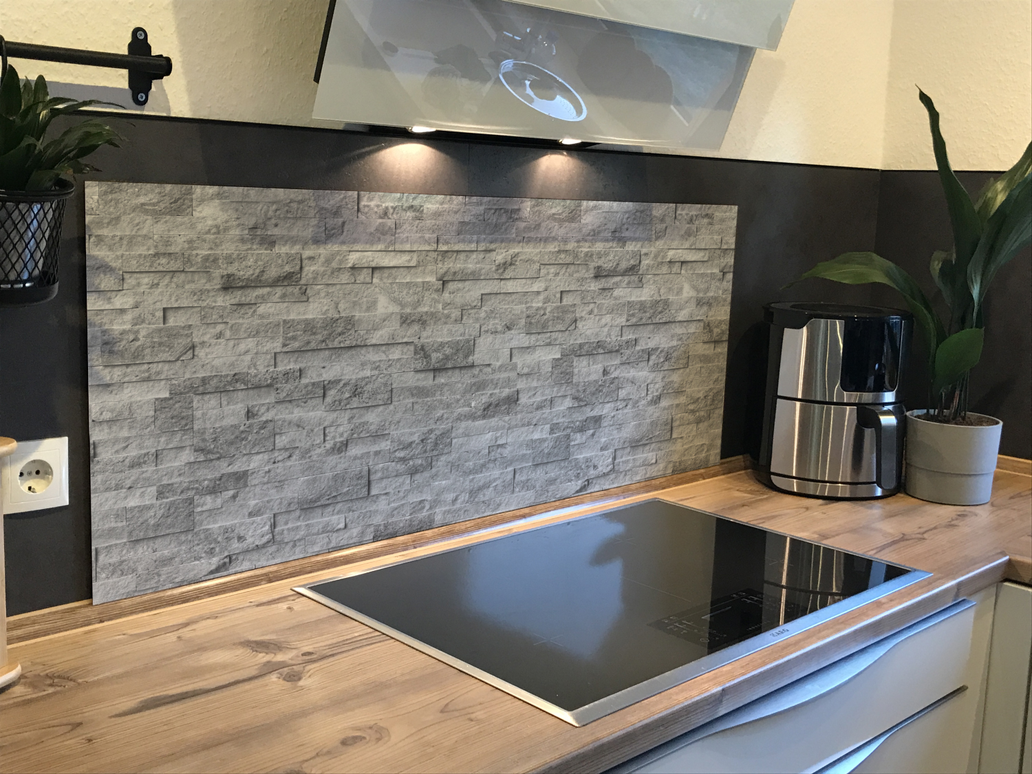 Spritzschutz Küche Acrylglas Marmor Steinwand Grau