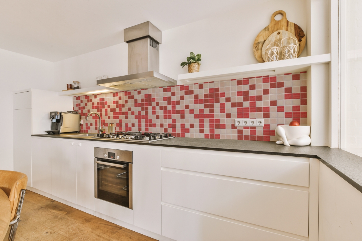 Küchenrückwand Rot Rosa Mosaik