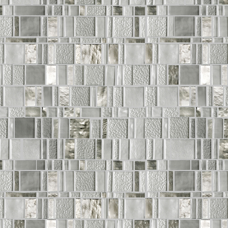 Küchenrückwand Folie Silver Modern Mosaik