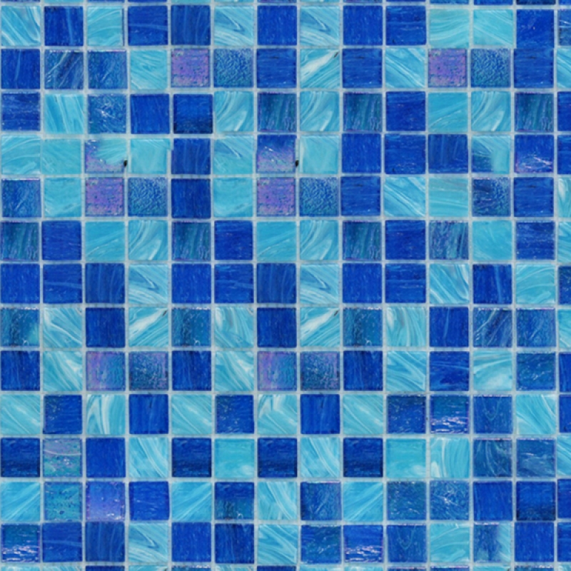 Küchenrückwand Hartschaumplatte Blau Mosaik Optik