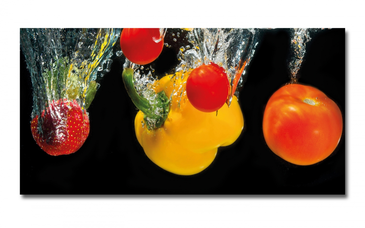 Spritzschutz Küche Acrylglas Parpika Tomate Erdbeere