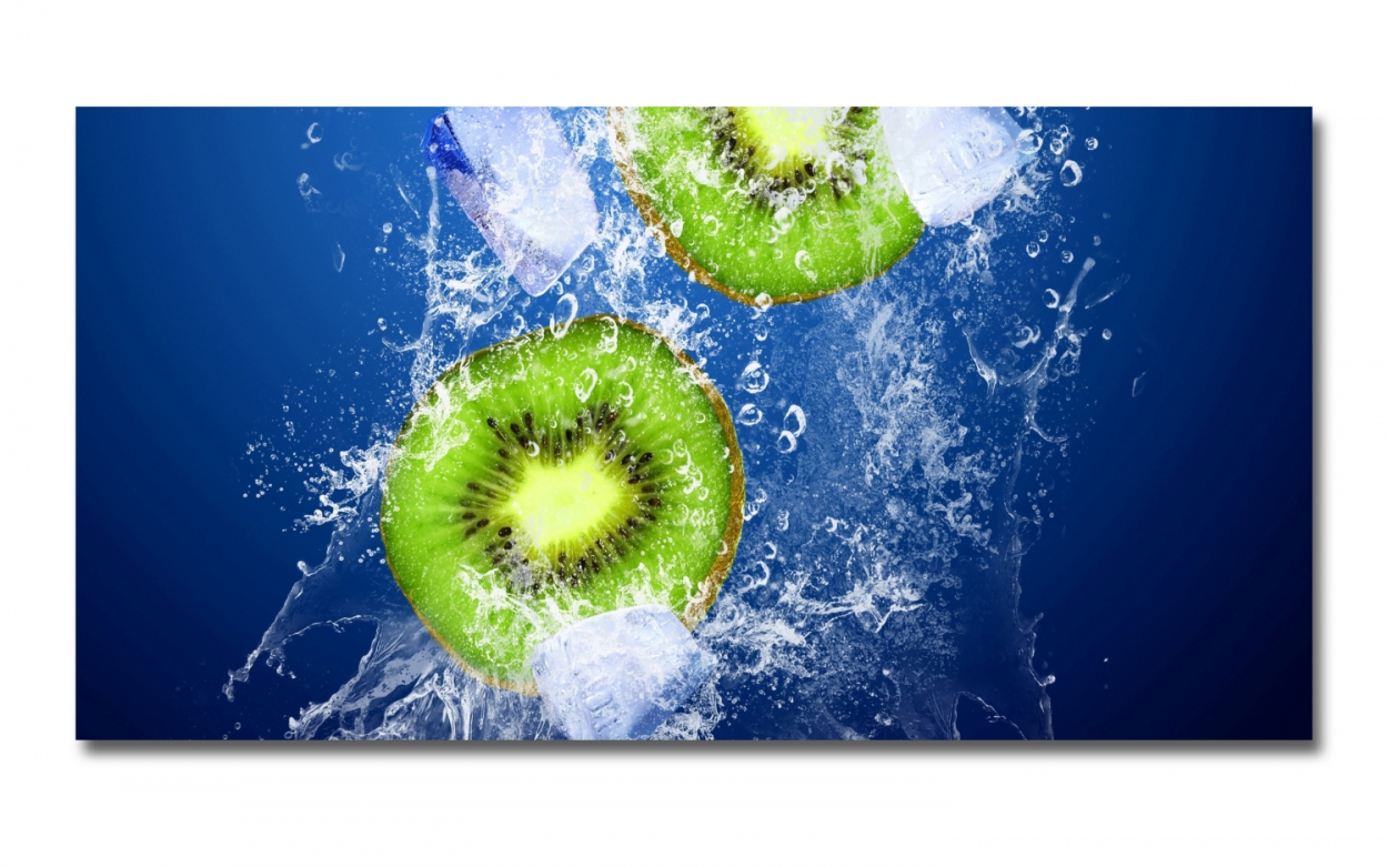 Spritzschutz Küche Acrylglas Kiwi Eiswürfel