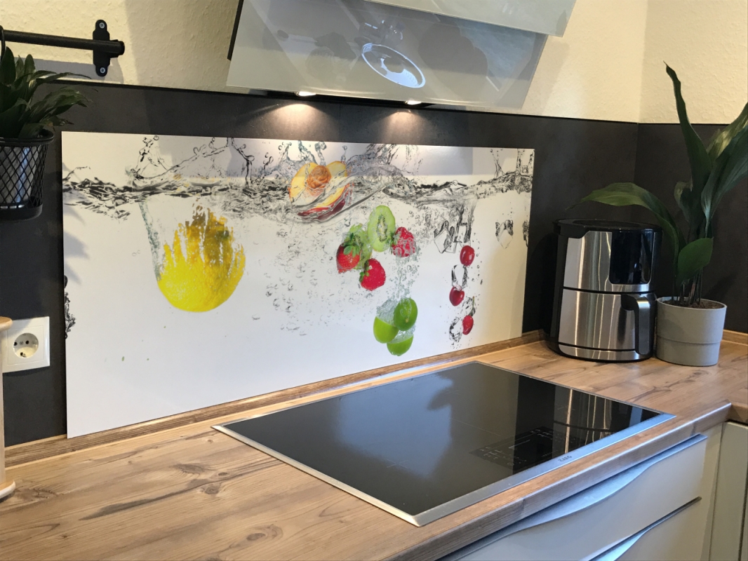 Spritzschutz Küche Acrylglas Obst im Wasser