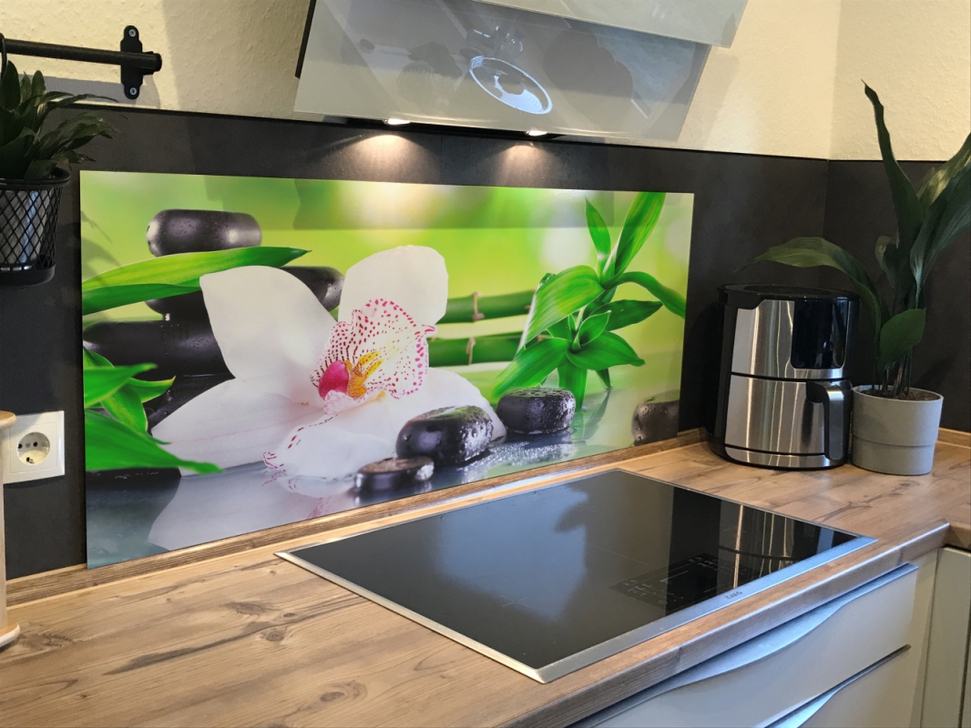 Spritzschutz Küche Acrylglas Orchidee Spa Bambus