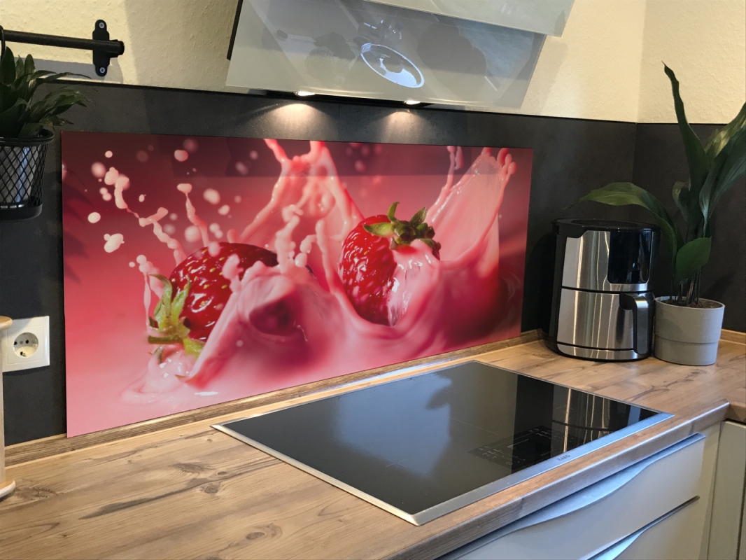 Spritzschutz Küche Acrylglas Rote Erdbeeren Splash