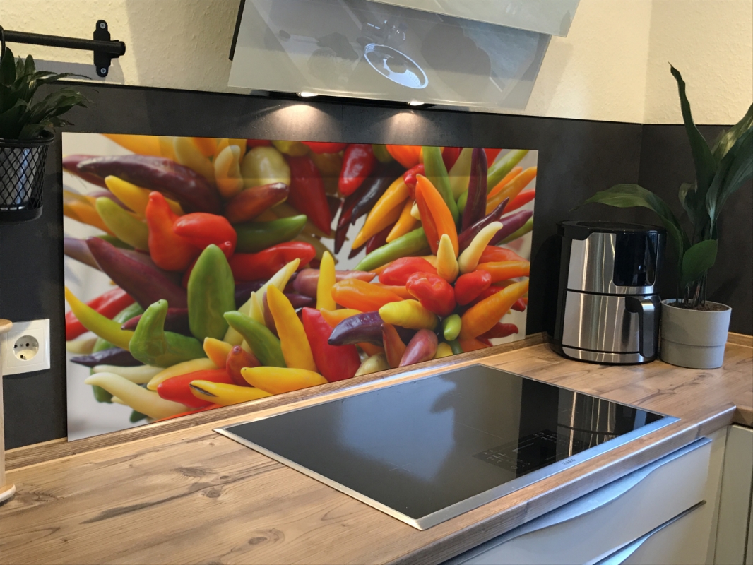 Spritzschutz Küche Acrylglas Bunte Chilischoten