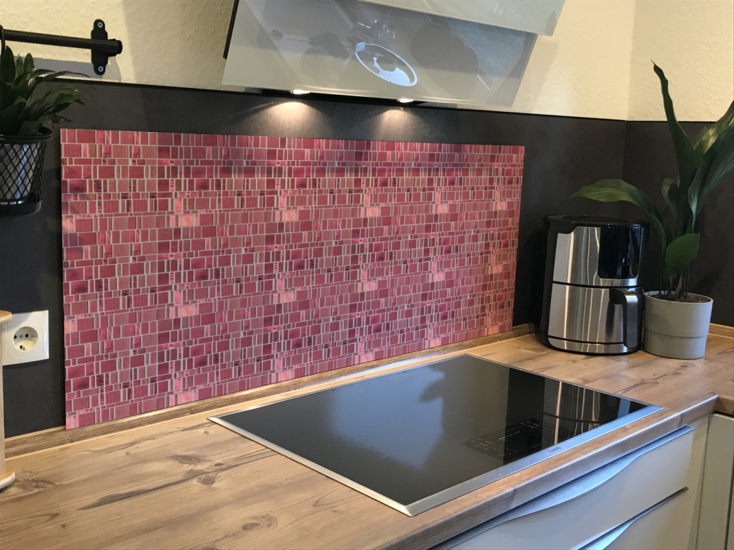 Spritzschutz Küche Rot Modern Mosaik