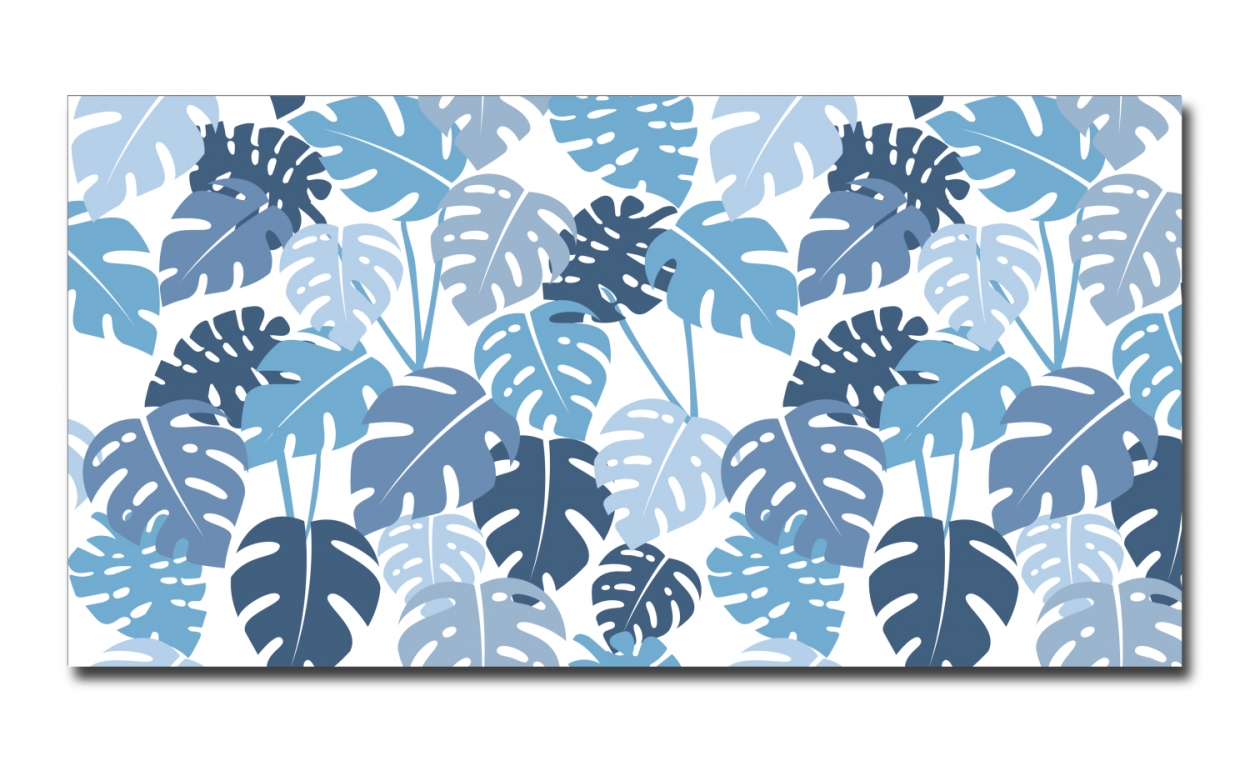 Spritzschutz Küche Monstera Blau