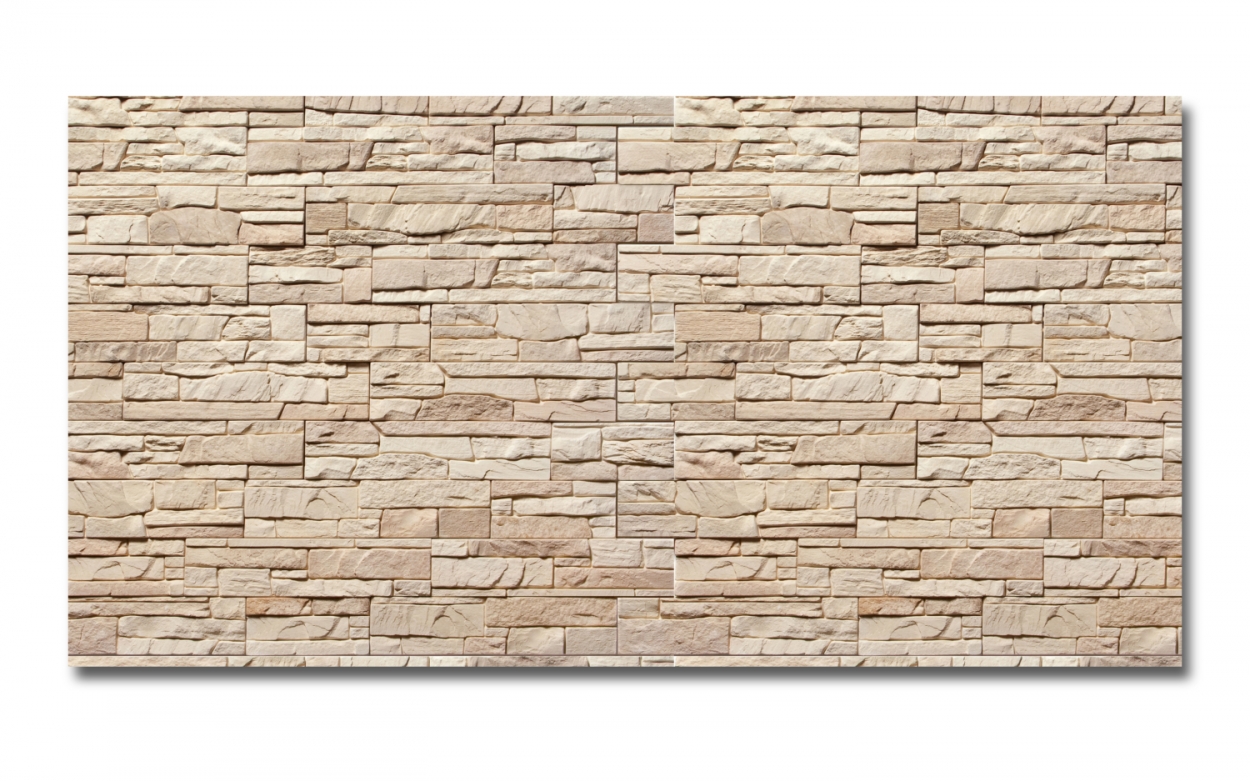 Spritzschutz Küche Aluverbund Moderne Steinwand Beige