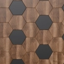 Küchenrückwand Hexagon Massivholz