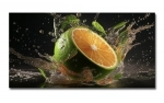 Spritzschutz Küche Hartschaumplatte Limette Orange Splash